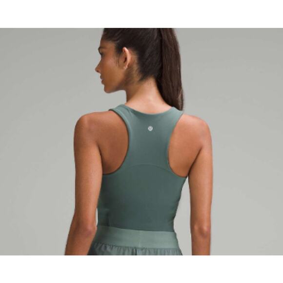 Lululemon Wunder Train Racerback Tank/Sports Bra in Medium Forest Blue – Size 2 - Picture 2 of 6